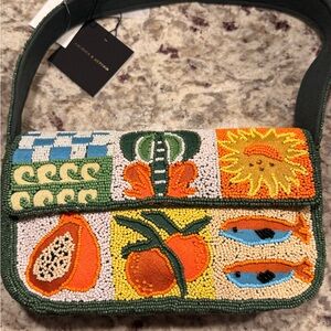 NWT America & Beyond Beaded Fish/Fruit Shoulder Bag viral